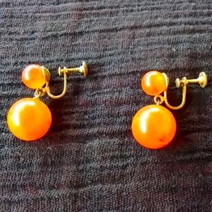 Vintage amber bakelite earrings.